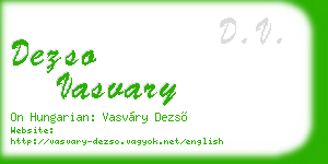 dezso vasvary business card